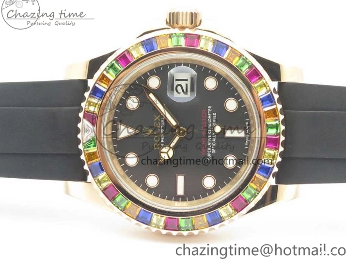 Noob Extra Edition (Free Black Strap) Yacht-Master Rubber 904L On Strap 116695SATS 40 Best 1:1 Case 1231